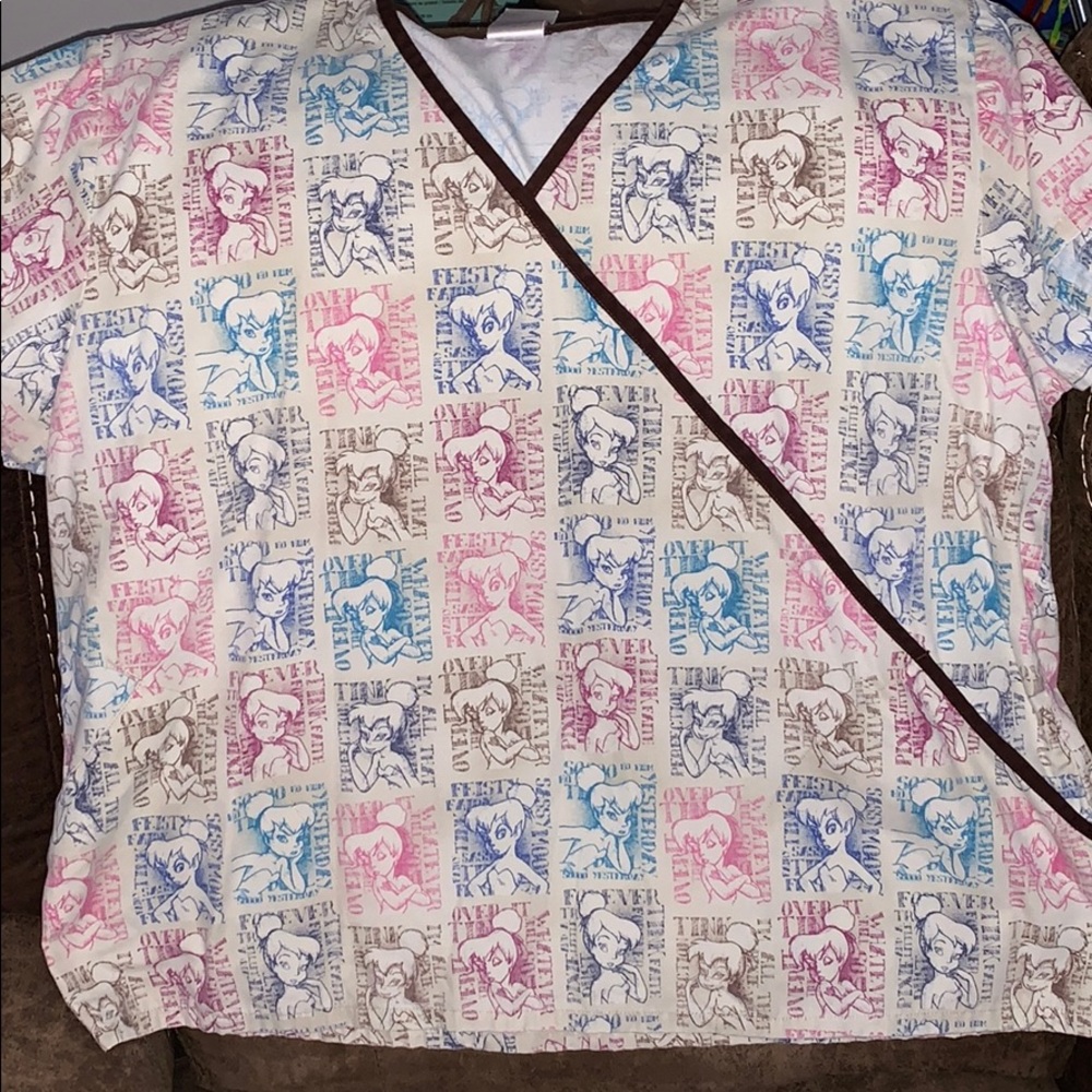 Used scrubs with Tinkerbell